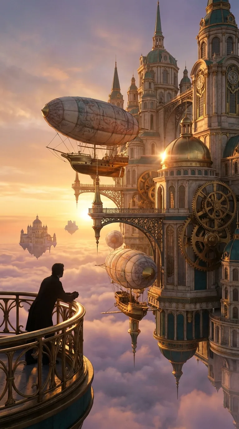 Decopunk floating utopia